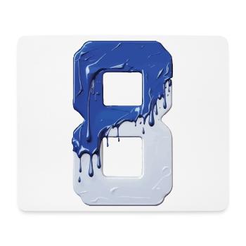 NR. 8 NUMMER 8 BLAU WEIß 8. GEBURTSTAG - Mousepad (Querformat) - Weiß - Vorne