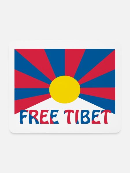 free tibet flagge - Mousepad (Querformat) - Weiß