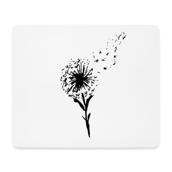 Pusteblume Löwenzahn mit fliegenden Samen - Mousepad (Querformat) - Weiß - Vorne