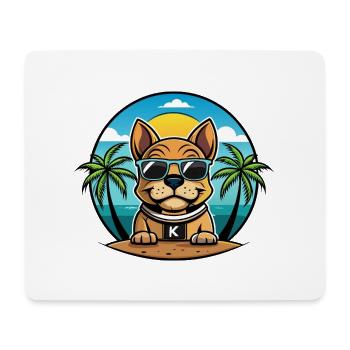 Kai Ken Hunderasse Cartoon Sonnenbrille Strand - Mousepad (Querformat) - Weiß - Vorne