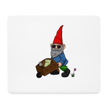 Gartenzwerg Schubkarren Garten Zwerg Schaufel - Mousepad (Querformat) - Weiß - Vorne