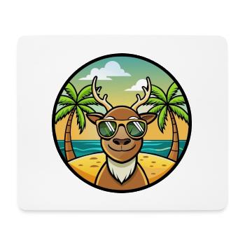 Hirsch Lustige Cartoon Sommer Strand Sonnenbrille Aufkleber - Mousepad (Querformat) - Weiß - Vorne