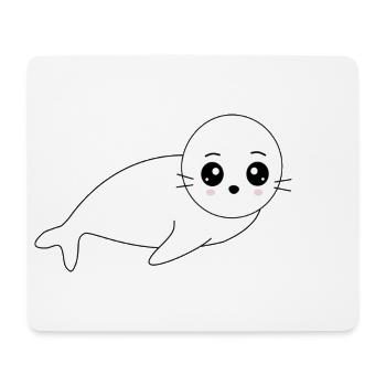 Sceau Kawaii Sceau Kawaii Fille Kawaii Manga - Tapis de souris (format paysage) - blanc - Devant