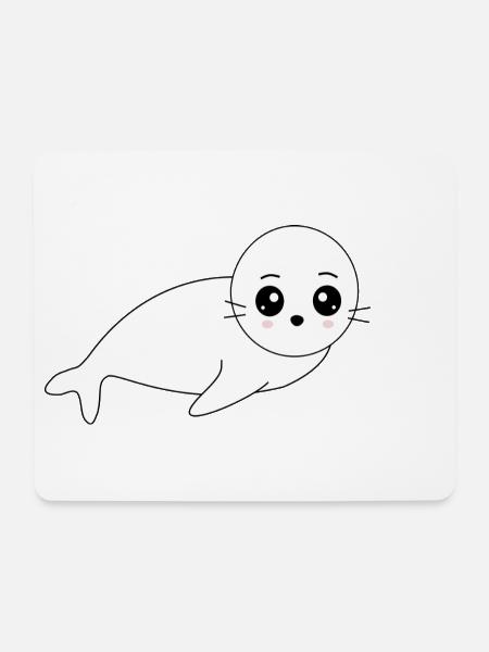 Robbe Seehund Robben Seehunde - Mousepad (Querformat) - Weiß