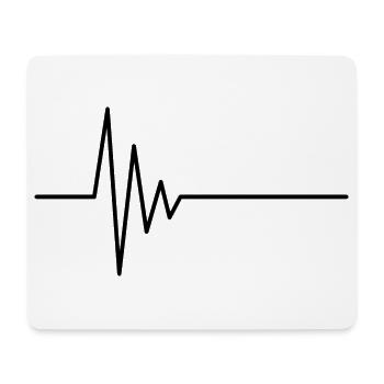 EKG Schwarz - Mousepad (Querformat) - Weiß - Vorne