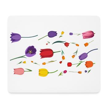 Blumen Frühling Tulpen - Mousepad (Querformat) - Weiß - Vorne