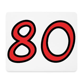 80. 80 JAHRE. 80-JÄHRIGES JUBILÄUM. 80. GEBURTSTAG. - Mousepad (Querformat) - Weiß - Vorne