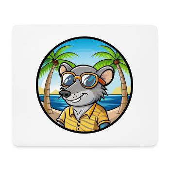 Ratte Lustige Cartoon Sommer Strand Sonnenbrille Aufkleber - Mousepad (Querformat) - Weiß - Vorne