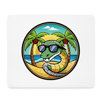 Schlange Lustige Cartoon Sommer Strand Sonnenbrille Cool - Mousepad (Querformat) - Weiß - Vorne