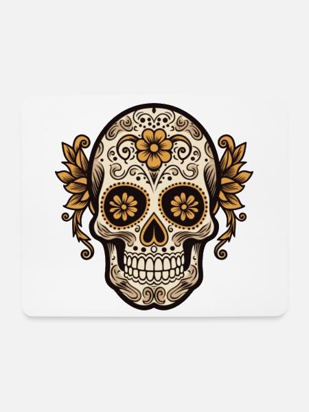 Calavera Sugar Skull - Mousepad (Querformat) - Weiß