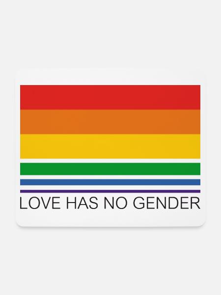 Love Has No Gender - Regenbogen - Mousepad (Querformat) - Weiß