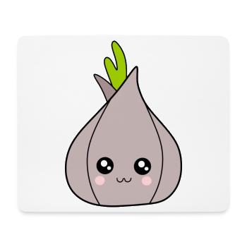 Kawaii Zwiebel Knoblauch Kawaii Gemüse Kawaii Obst - Mousepad (Querformat) - Weiß - Vorne