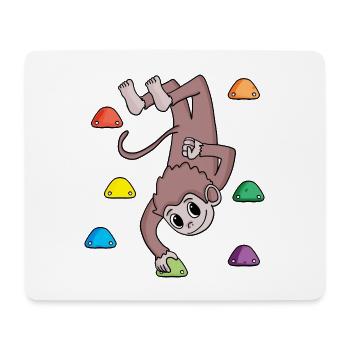 Singe sur le mur d'escalade - escalade - cadeau - Tapis de souris (format paysage) - blanc - Devant