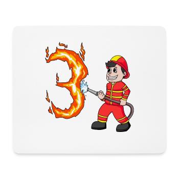 3. Geburtstag 3 Jahre Feuerwehr Geschenk - Mousepad (Querformat) - Weiß - Vorne