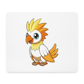 Kakadu Niedliche Maskottchen Zeichentrickfigur Kawaii - Mousepad (Querformat) - Weiß - Vorne