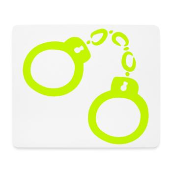Handschellen Gelb - Mousepad (Querformat) - Weiß - Vorne