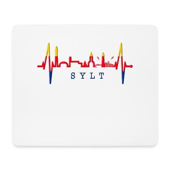 Sylt Skyline Nordsee Herzschlag Nordfriesen Sylter - Mousepad (Querformat) - Weiß - Vorne