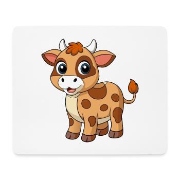 Kuh Niedliche Maskottchen Zeichentrickfigur Kawaii - Mousepad (Querformat) - Weiß - Vorne