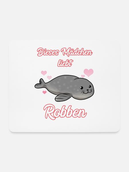 Dieses Mädchen Liebt Robben - Mousepad (Querformat) - Weiß