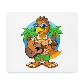 Drôle Hawk Dessin Animé Plage D’été Lunettes De Soleil Guitare - Tapis de souris (format paysage) - blanc - Devant