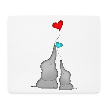 Elefanten Herz Luftballon Baby Geburtstag - Mousepad (Querformat) - Weiß - Vorne