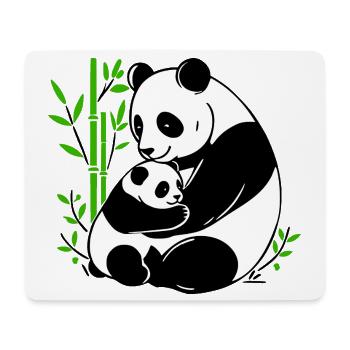 Panda Zärtlichkeit - Mousepad (Querformat) - Weiß - Vorne