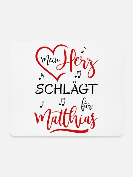Mein Herz schlägt für Matthias - Mousepad (Querformat) - Weiß