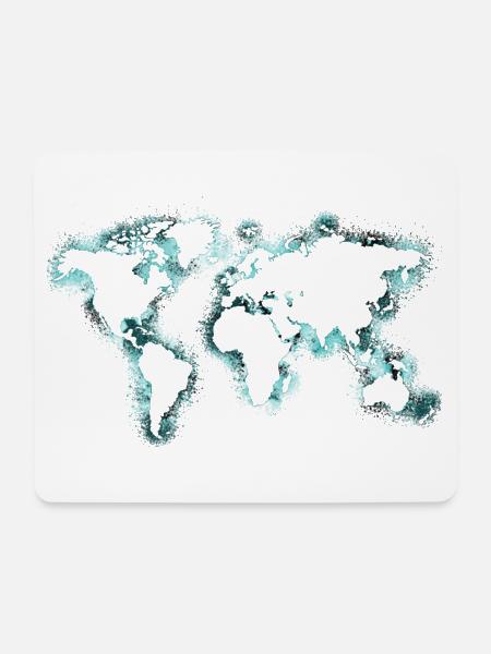 Weltkarte - Mousepad (Querformat) - Weiß