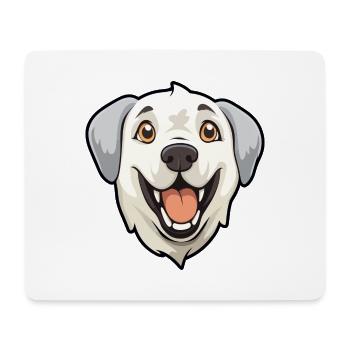 Große Pyrenäen-Hunderasse Aquarell-Karikatur Kawaii - Mousepad (Querformat) - Weiß - Vorne
