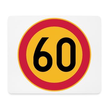60. Geburtstag Geschwindigkeitsbegrenzung 60 Schild - Mousepad (Querformat) - Weiß - Vorne