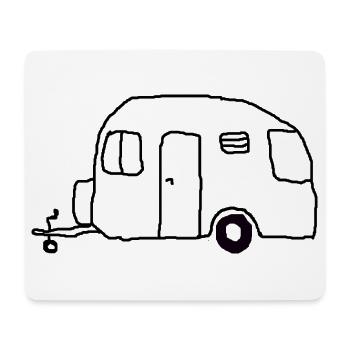 wohnwagen zeichnung - Mousepad (Querformat) - Weiß - Vorne