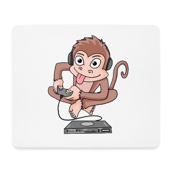 Affe spielt Videospiele - Mousepad (Querformat) - Weiß - Vorne