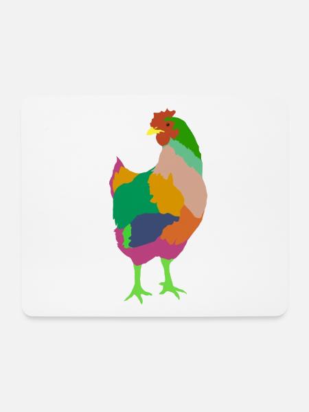 Huhn - Mousepad (Querformat) - Weiß