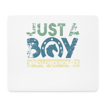 Reiter Junge Reiten Jungen - Mousepad (Querformat) - Weiß - Vorne