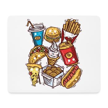Junk Food Ungesundes Essen Fast Food - Mousepad (Querformat) - Weiß - Vorne