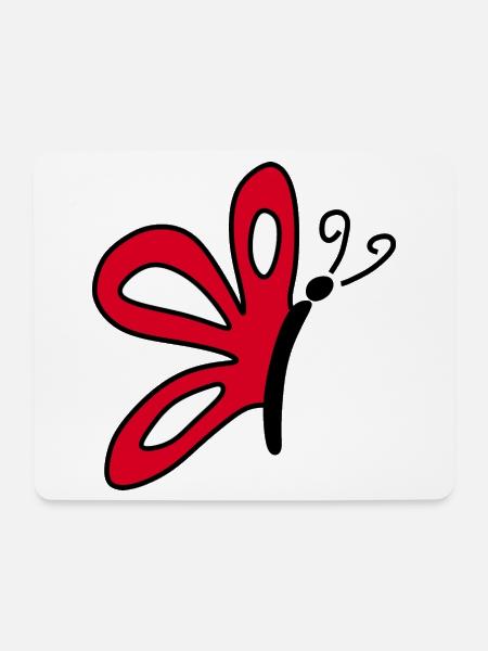 Roter Schmetterling Geschenk für sie - Mousepad (Querformat) - Weiß