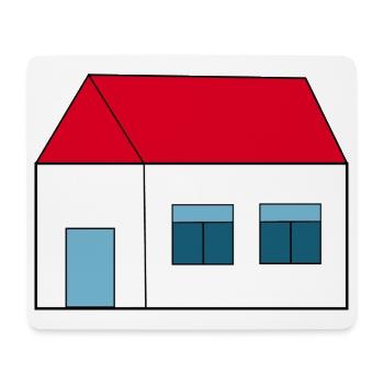 Haus minimal Bauherr Richtfest Geschenk Einzug - Mousepad (Querformat) - Weiß - Vorne