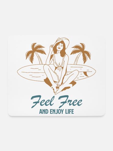 Feel Free Summer - Mousepad (Querformat) - Weiß