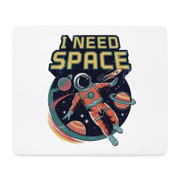 Ich brauche Platz - Mousepad (Querformat) - Weiß - Vorne