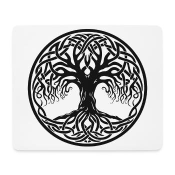 Weltenbaum, Yggdrasil, Glückssymbol, Gothic - Mousepad (Querformat) - Weiß - Vorne