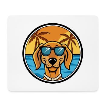 Jugoslawischer Windhund Hunderasse Cartoon Sonnenbrille Strand - Mousepad (Querformat) - Weiß - Vorne
