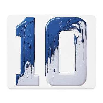 NON. 10 NUMÉRO 10 BLEU BLANC 10E ANNIVERSAIRE - Tapis de souris (format paysage) - blanc - Devant