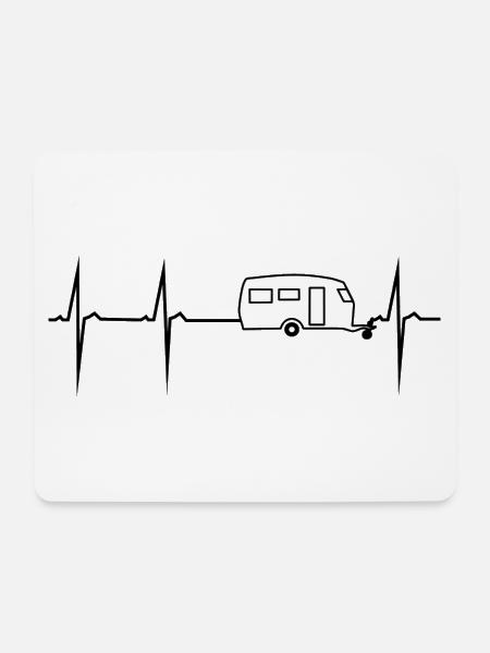 herzschlag wohnwagen - Mousepad (Querformat) - Weiß