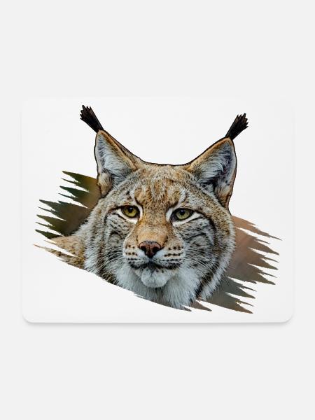 Luchs - Mousepad (Querformat) - Weiß