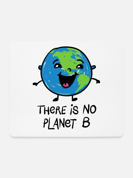 There is no planet B - Cartoon – Erde - Save the p - Mousepad (Querformat) - Weiß