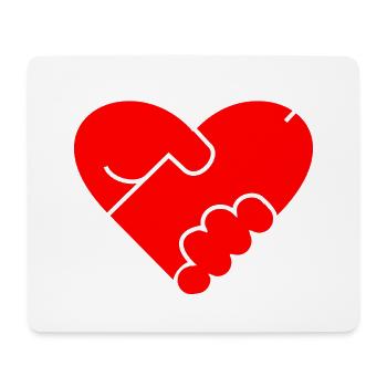 Heart Penis Gift Masturbate Valentine's Day - Mouse Pad (horizontal) - white - Front