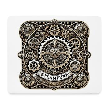 Steampunk Logo - Mouse Pad (horizontal) - white - Front