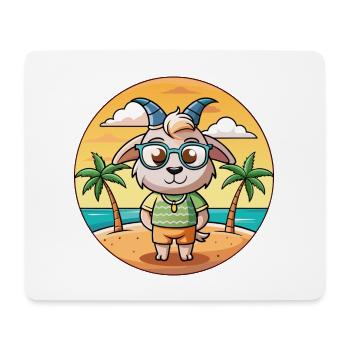 Ziege Lustige Cartoon Sommer Strand Sonnenbrille - Mousepad (Querformat) - Weiß - Vorne