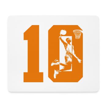 NUMMER 10 BASKETBALL 10. GEBURTSTAG - Mousepad (Querformat) - Weiß - Vorne