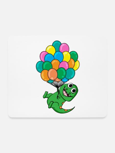Baby Dinosaurier Luftballon - Mousepad (Querformat) - Weiß